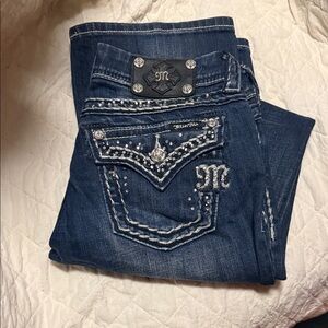 Miss Me Dark Blue Embellished Jeans